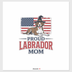 Sticker Fière mère Labrador Patriotique Chien Halloween T-