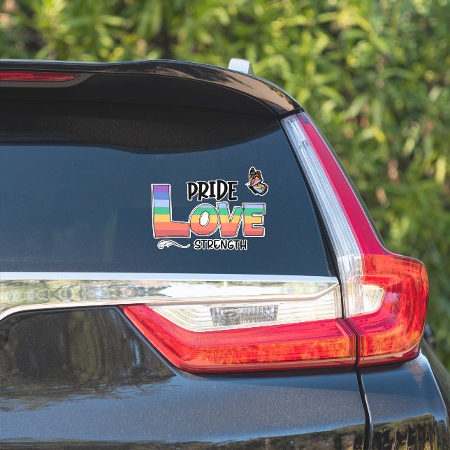 Sticker Fierté amour force (Côté voiture)
