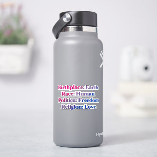 Sticker Fierté Bisexuelle - Lieu de naissance : Terre. Rac