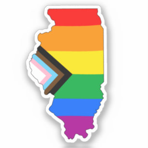 Sticker Fierté de l'État de l'Illinois LGBTQ Progress Prid
