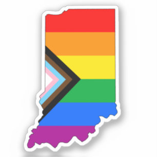 Sticker Fierté de l'État de l'Indiana LGBTQ Progress Pride