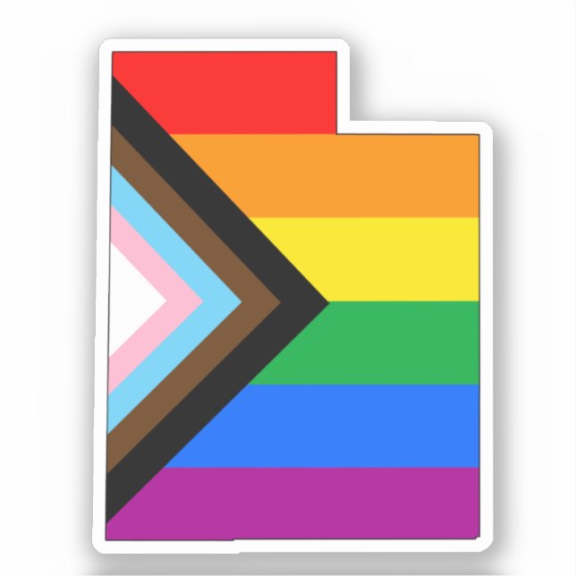 Sticker Fierté de l'État de l'Utah LGBTQ Progrès Pride (Recto)