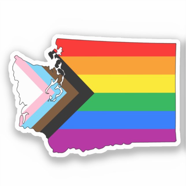 Sticker Fierté de l'État de Washington LGBTQ Progrès (Recto)