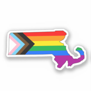 Sticker Fierté de l'État du Massachusetts LGBTQ Progress P