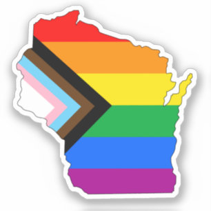 Sticker Fierté de l'État du Wisconsin LGBTQ Progress Pride