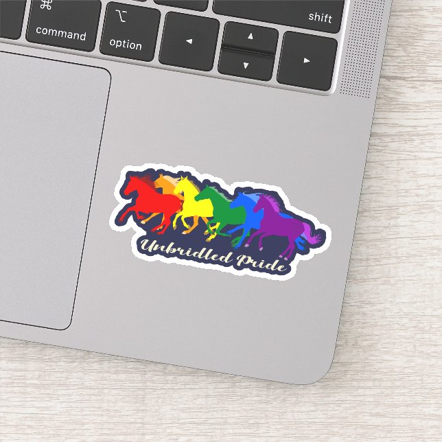 Sticker Fierté débridée - LGBTQ+ Chevaux de Galloping Arc- (Détail)