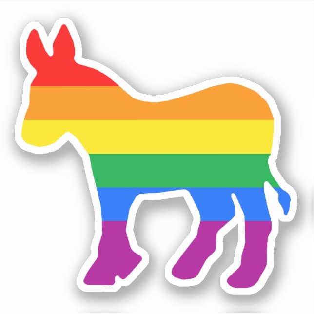 Sticker Fierté démocrate LGBTQ (Devant)