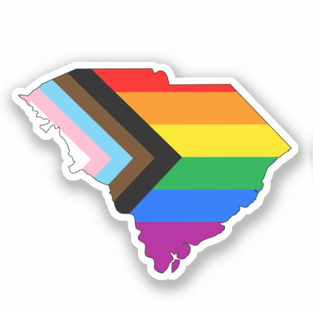 Sticker Fierté d'État de Caroline du Sud LGBTQ Progress Pr (Recto)