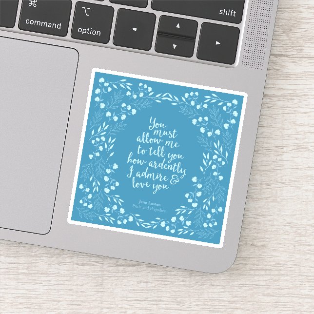 Sticker Fierté et préjugé Floral Amour Confession M. Darcy (Détail)