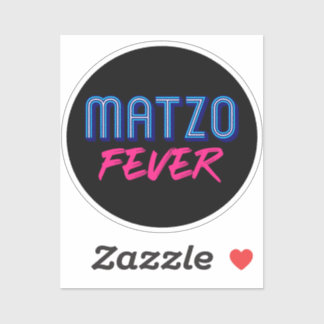 Sticker Fièvre de Matzo Bleu Rose Rétro Slogan Juif