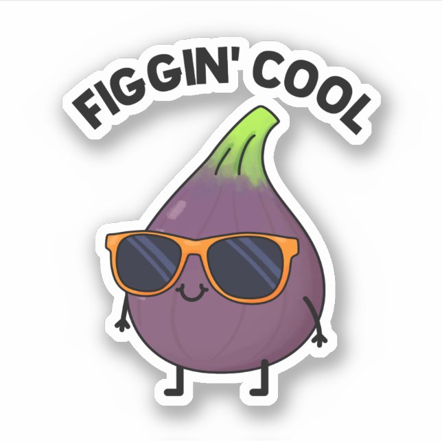 Sticker Figgin Cool Funny Fig Aliment Pun (Devant)