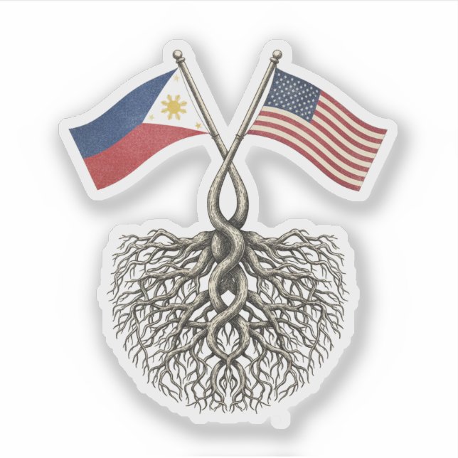 Sticker Filipino-American (Devant)