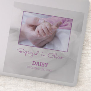 Sticker Fille Baptême Félicitations pour Baby Personnalisé
