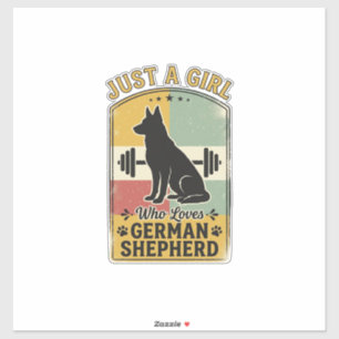 Sticker Fille Berger Allemand Chemise Rétro Amoureux de Ch