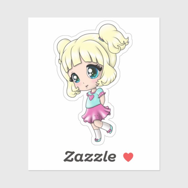 Sticker Fille blanche (Feuille)