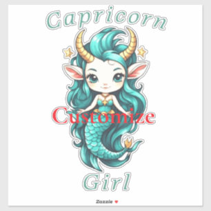 Sticker Fille Capricorne Sirène Thunder_Cove