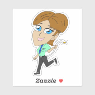 Sticker fille chibi avec une queue