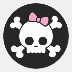 Sticker fille crâne mignon