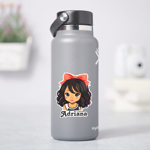 Sticker Fille de dessin animé hispanique personnalisée