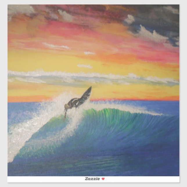 Sticker Fille de surfeur (Feuille)