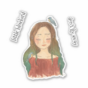 Sticker Fille des Merles Bleus N'envole Pas