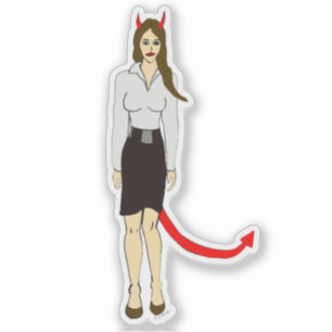 Sticker fille diable