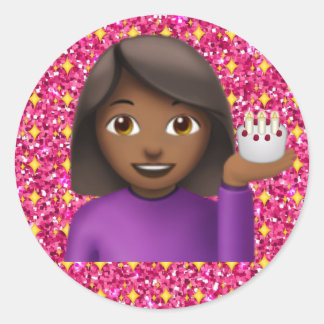 Sticker fille Emoji parties scintillant