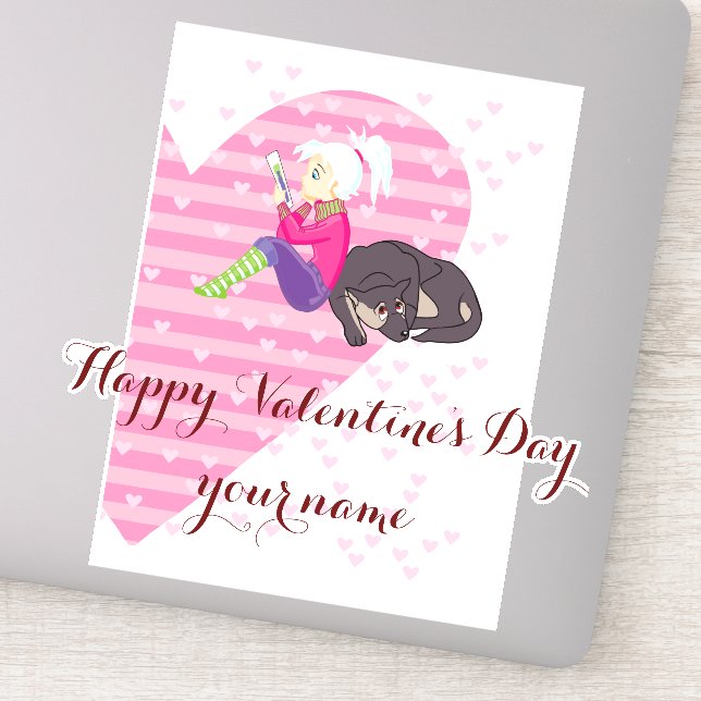 Sticker Fille Être amoureuse (Détail)