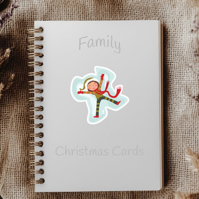 Sticker Fille Faisant Un Ange De Neige (Créateur téléchargé)