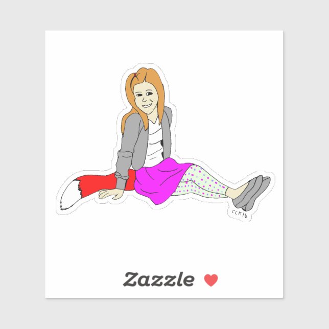 Sticker fille foy (Feuille)