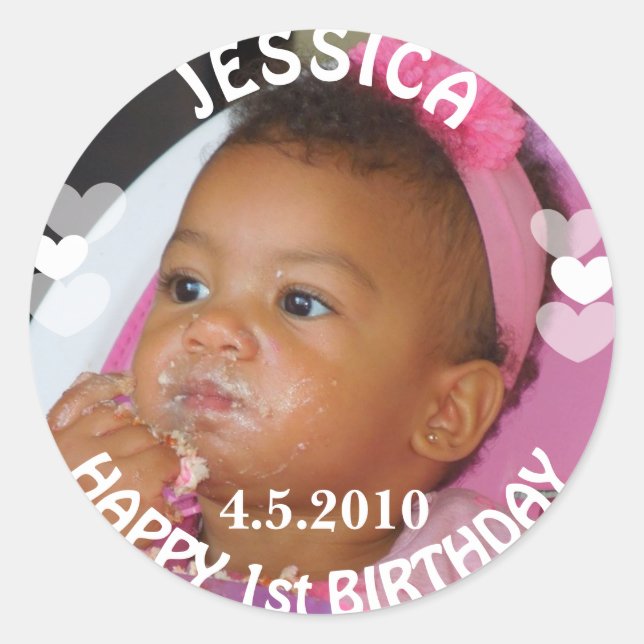 Sticker fille premier anniversaire (Devant)