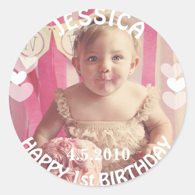 Sticker fille premier anniversaire (Devant)