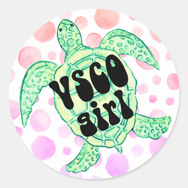 Sticker fille vsco tortue de mer (Devant)