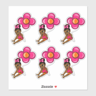 Sticker Filles Bébées afro-américaines