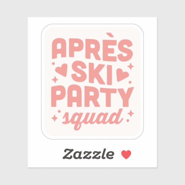 Sticker Filles de l'après-ski party squad esthétique rose (Feuille)