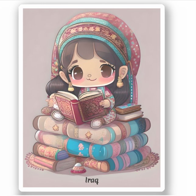 Sticker Filles du monde qui lisent - Irak (Devant)