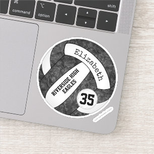 Sticker Filles noir blanc volley-ball avec nom de l'équipe