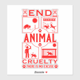 Sticker Fin de la cruauté animale