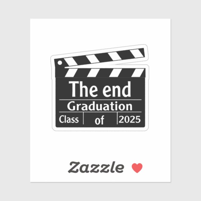 Sticker Fin de la graduation 2025 Cinema Graduate (Feuille)