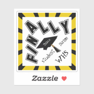 Sticker FINALEMENT ! ! Graduation Noire et Or