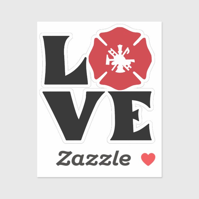 Sticker FIRE LOVE avec Croix Maltaise et Scramble (Feuille)