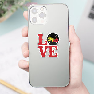 Sticker FIRE LOVE with Maltese Cross and Dozer [FL15]