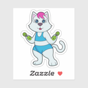 Sticker Fitness Cat Dumbbell