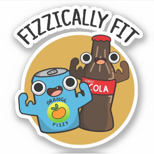 Sticker Fizziquement Fit Funky Fizzy Cola Pun (Devant)