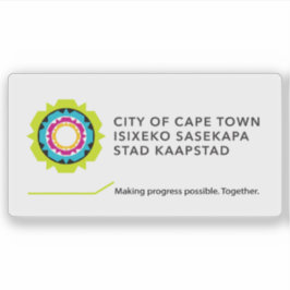 Sticker Flag of Cape Town, the Republic of South Africa