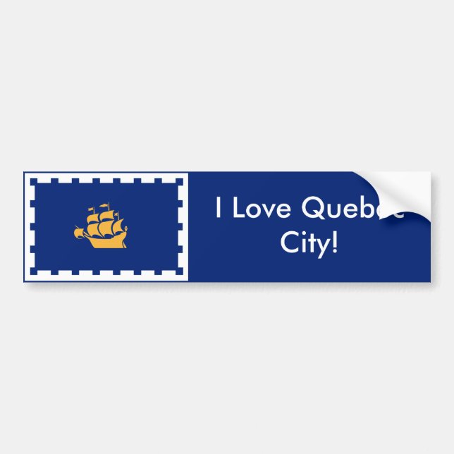 Sticker Flag of Quebec City, Canada (Devant)
