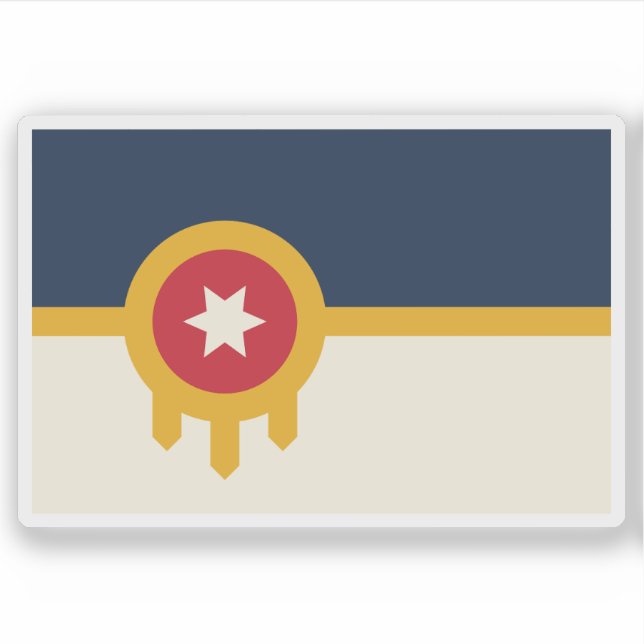 Sticker Flag of Tulsa, Oklahoma, USA (Devant)