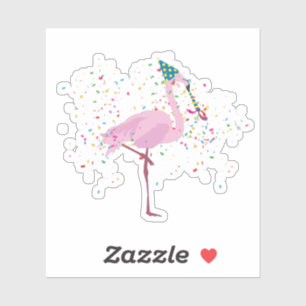 Sticker Flamant rose - Animaux ayant une fête