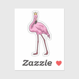 Sticker Flamant rose avec Couronne