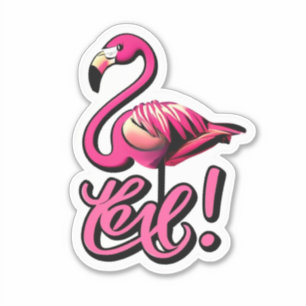 Sticker Flamant rose Love Stick It avec Flair